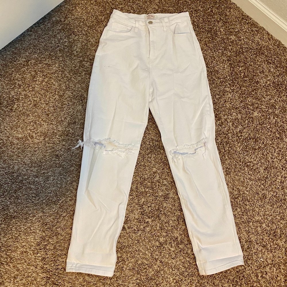 Destroyed Knee Mom Jeans